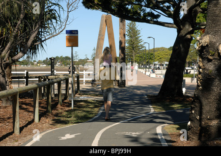 Moreton Bay Cycleway, Wynnum, Brisbane, Queensland, Australia. Foto Stock