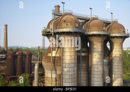 Nord Duisburg Landscape Park, ex Meiderich Ferriera, chiuso nel 1985, Industrial Heritage Trail, Ruhrgebiet, Nord Rhi Foto Stock