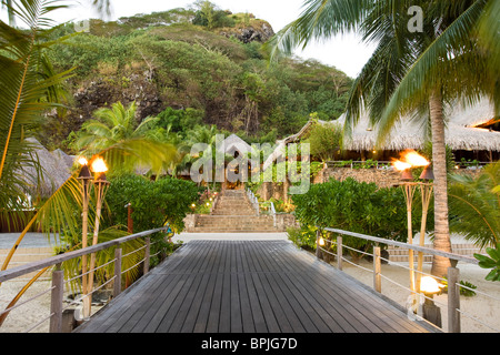 Bora Bora Nui Resort ingresso al lodge principale. Foto Stock