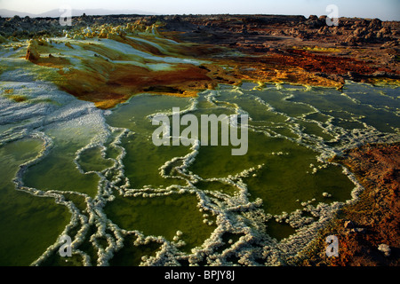 Febbraio 11, 2008 - Dallol area geotermica, Danakil depressione, Etiopia. Foto Stock