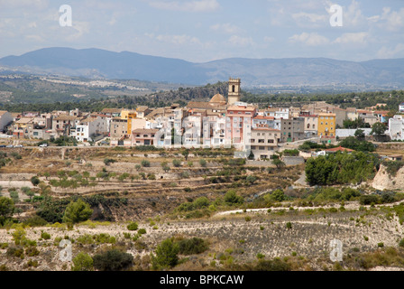 Vista di Tibi, Provincia di Alicante, Comunidad Valenciana, Spagna Foto Stock