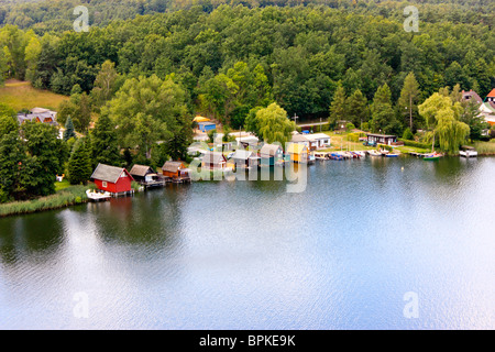 Vista aerea di Cracovia sono vedere, un villaggio nel Mecklenburg Vorpommern, Germania Foto Stock