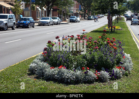 Il principale viale dello shopping in Canandaigua NY. Foto Stock