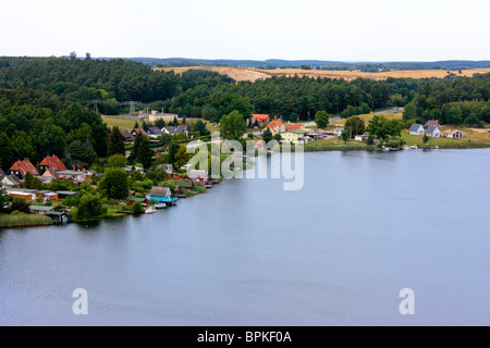 Vista aerea di Cracovia sono vedere, un villaggio nel Mecklenburg Vorpommern, Germania Foto Stock