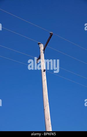 Legno polo elettrico o un palo telefonico USA Foto Stock