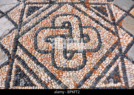 In ciottoli di decorazione su strada nel Monte Athos Foto Stock