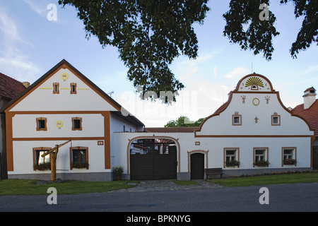 Holasovice appartiene alla dell'UNESCO del patrimonio culturale mondiale, Boemia del Sud, Sumava, Repubblica Ceca Foto Stock