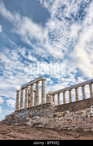 Poseidon il tempio a Capo Sounio in Attica Regione della Grecia. Foto Stock