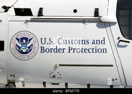 US Department of Homeland Security delle dogane e della protezione delle frontiere elicottero dettaglio Foto Stock