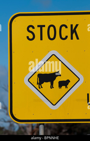 Attraversamento di stock cartelli di avvertimento sulla strada australiano Foto Stock