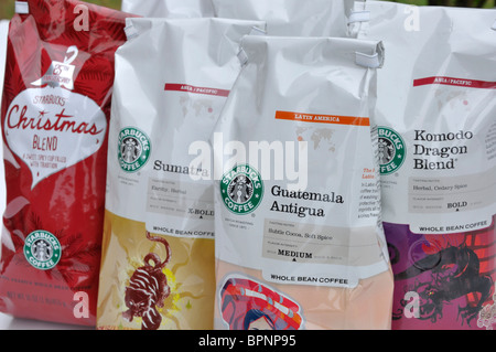 Confezioni di caffè Starbucks Foto Stock