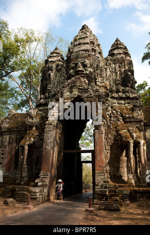 Angkor Thom porta nord, Siem Reap, Cambogia Foto Stock