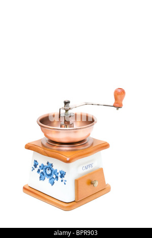 Coffee grinder isolated on white. Foto Stock