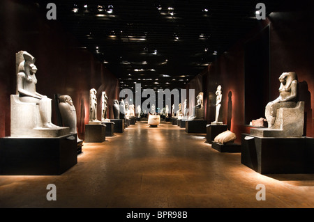 L'Italia, Torino, le staue sala del Museo Egizio Foto Stock