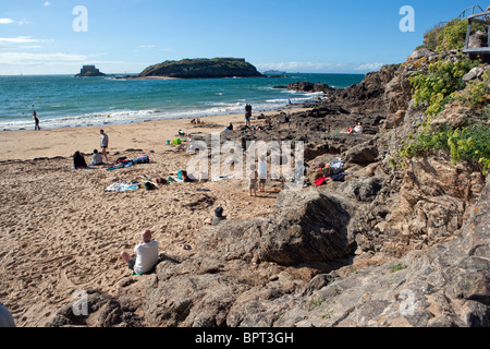 Bon Secours Beach, St Malo, Bretagna Francia Foto Stock