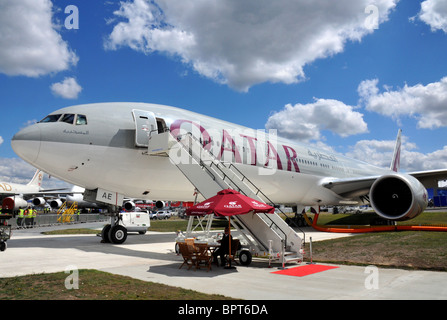 Qatar Airways Boeing 777 Foto Stock