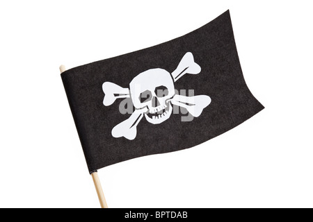 Bandiera pirata con sfondo bianco Foto Stock