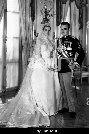 GRACE Kelly e il Principe Ranieri III il principe e la principessa di Monaco (1956) Foto Stock