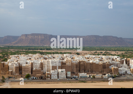 Tramonto a Shibam, Wadi Hadramaut, Yemen Foto Stock