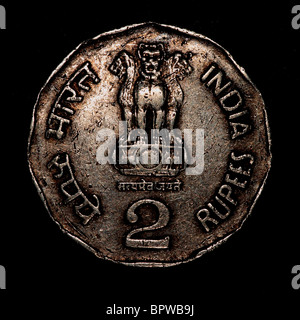 Indian 2 Rupee coin Foto Stock