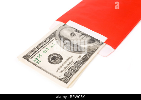 Anno Nuovo Cinese busta rossa e Dollari Foto Stock