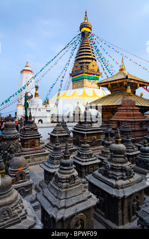 Swayambhunath, il Tempio delle Scimmie, Kathmandu, Nepal Foto Stock