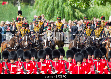 Re della truppa cavallo Royal Artillery nella parte anteriore del St James Park, 'Trooping il colore' 2010 Foto Stock