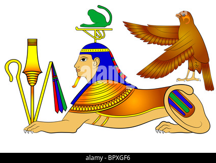 Sphinx - mitica creatura di antico Egitto Foto Stock
