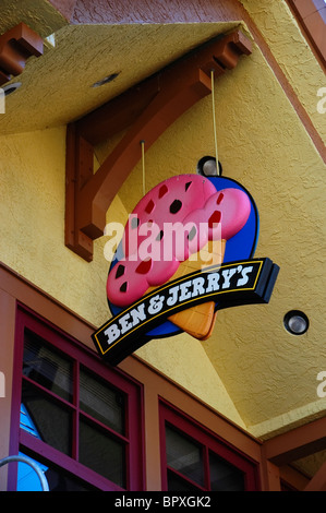 Gelato Ben & Jerry shop Gatlinburg Tennessee Foto Stock