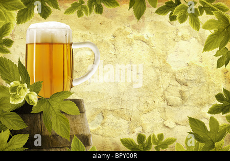 Telaio di birra in stile vintage Foto Stock