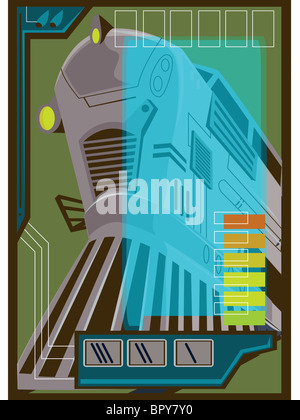 Una illustrazione circa il trasporto in treno Foto Stock