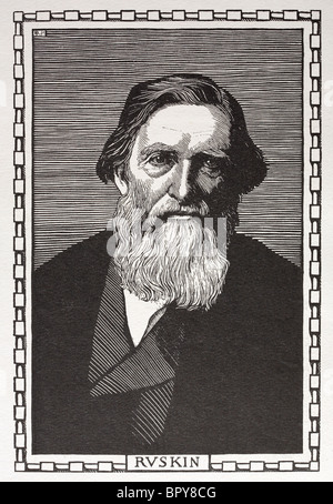 John Ruskin (1819 - 1900). Estremamente influente critico d'arte, architetto, poeta, autore e saggista. Autore di "le pietre di Venezia' Foto Stock