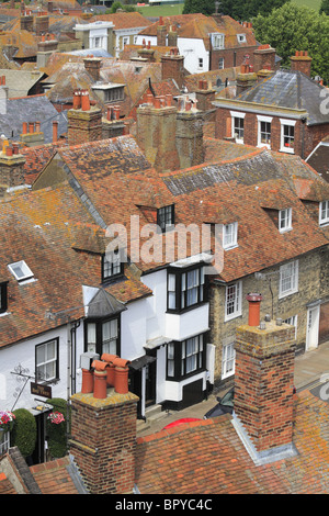 La vista dalla cima della torre presso la chiesa di Santa Maria Vergine, segala, East Sussex, Inghilterra. Foto Stock