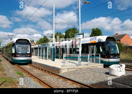 Nottingham express fermata di transito a Highbury vale Nottingham England Regno Unito Foto Stock