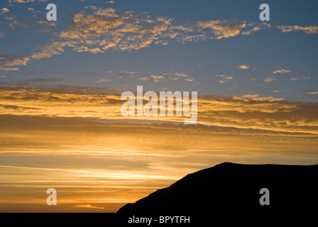 Lake District tramonto vicino Scafell Pike, Cumbria Foto Stock