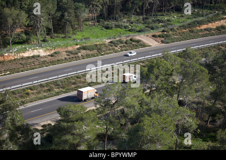 Fotografia aerea di Israele è solo strada a pedaggio Foto Stock