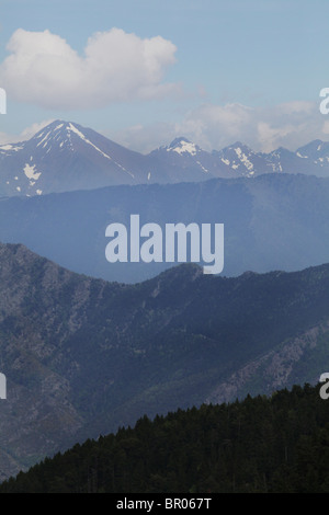 Cuore di Sant Maurici Parco Nazionale da discesa a Espot da Estany Negre Refugi JM Blanc nei Pirenei Spagna Foto Stock