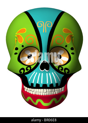 Un Dia de los Muertos o il Giorno dei Morti il teschio di stile in un 3D style Foto Stock