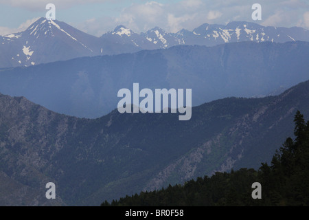 Cuore di Sant Maurici Parco Nazionale da discesa a Espot da Estany Negre Refugi JM Blanc nei Pirenei Spagna Foto Stock