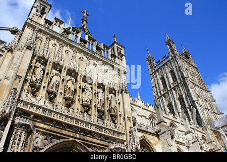 Portico meridionale della Cattedrale di Gloucester, Gloucestershire, England, Regno Unito Foto Stock