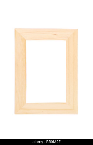 Una vista del legno di un quadro di immagine, con spazio bianco Foto Stock