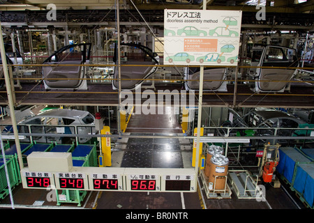 La Toyota Tsutsumi auto della linea di produzione in fabbrica, vicino a Nagoya, Giappone, 03/02/2004. Foto Stock