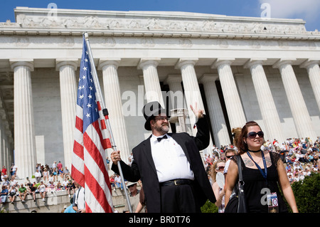 Il ripristino di onore rally presso il Lincoln Memorial sul National Mall. Foto Stock