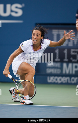 Francesca Schiavone (ITA) competono al 2010 US Open Tennis Foto Stock