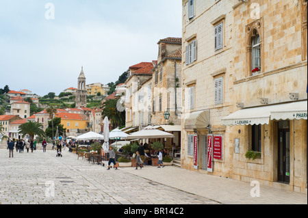 Croazia Split regione riviera dalmata - Isola di Hvar Hvar promenade Foto Stock