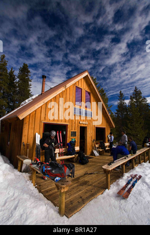 Sci Backcountry alla capanna McNamara, Aspen, Colorado. Foto Stock