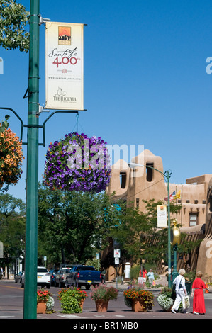 Il Plaza questa area storica è Santa Fe New Mexico Central Park Foto Stock