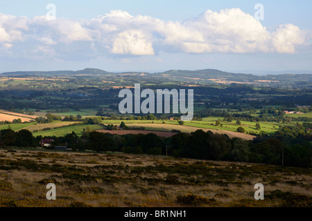 Guardando verso sud da Titterstone Clee Hill Foto Stock