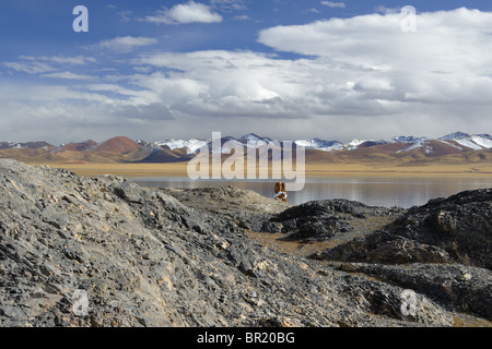 Lago celeste Namtso, Tibet, Cina. Foto Stock