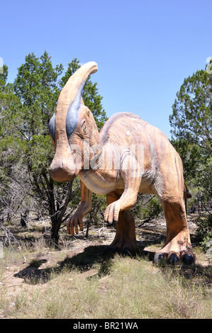 Parasaurolophus, mondo di dinosauri, Glen Rose, Texas, Stati Uniti d'America Foto Stock